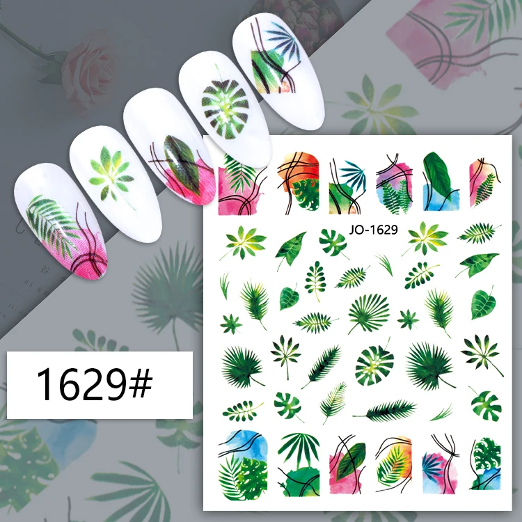 2022 spring new self adhesive manicure decoration decals Wholesale leaf flower nail art stickers