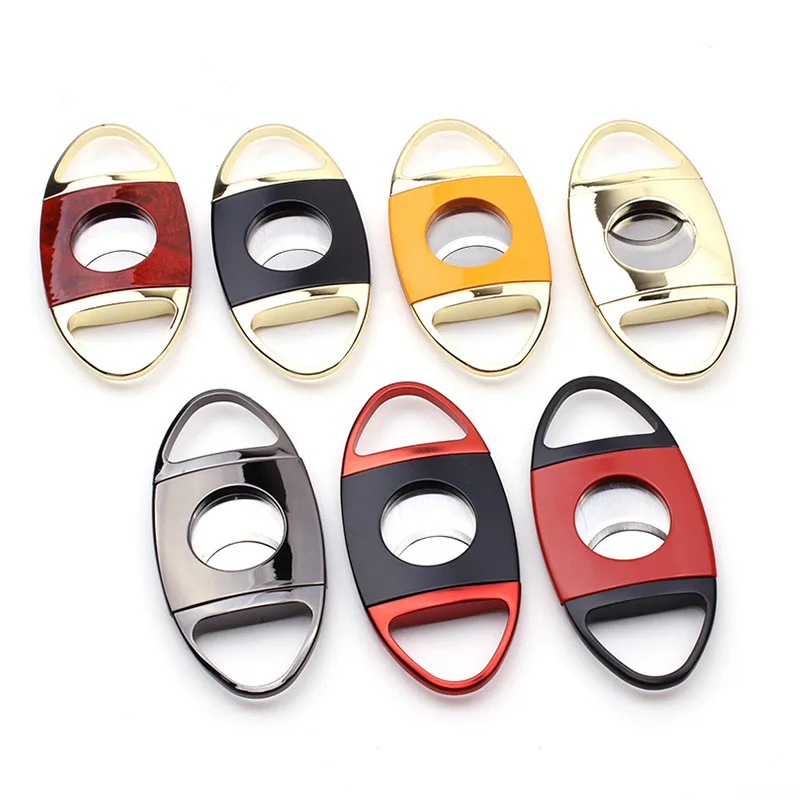 Custom Luxury Zinc Alloy Cigar Cutter Portable High-end Bright Color Metal Cigar Scissors