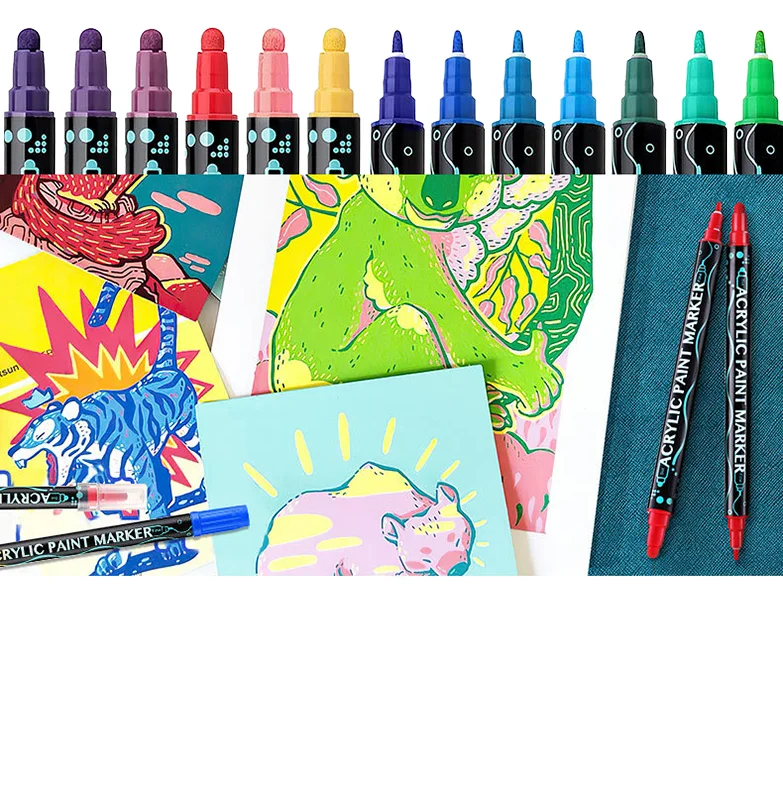 Overseas DIY Painting Acrylic Dot Paint Marker Pens for Kids activity paintingRock Painting, Wood, Canvas, Stone, Glass, Ceramic