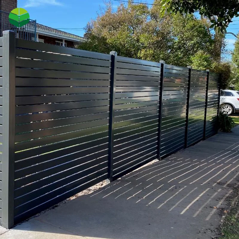Garden WPC wood plastic composition Aluminum Balcony Privacy Fence Profile Louver Frame Bar Horizontal Slat Fencing