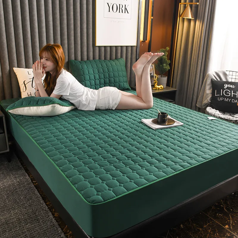 Hotel White Waterproof Fitted Full Size Mattress Protector Bed Cover For 5 Star