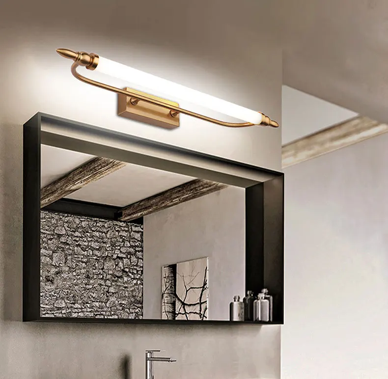 LED Bathroom Vanity Lighting Fixtures Long Shade stainless steel Bath Mirror Lamps Wall Lights Makeup Mirror front Light