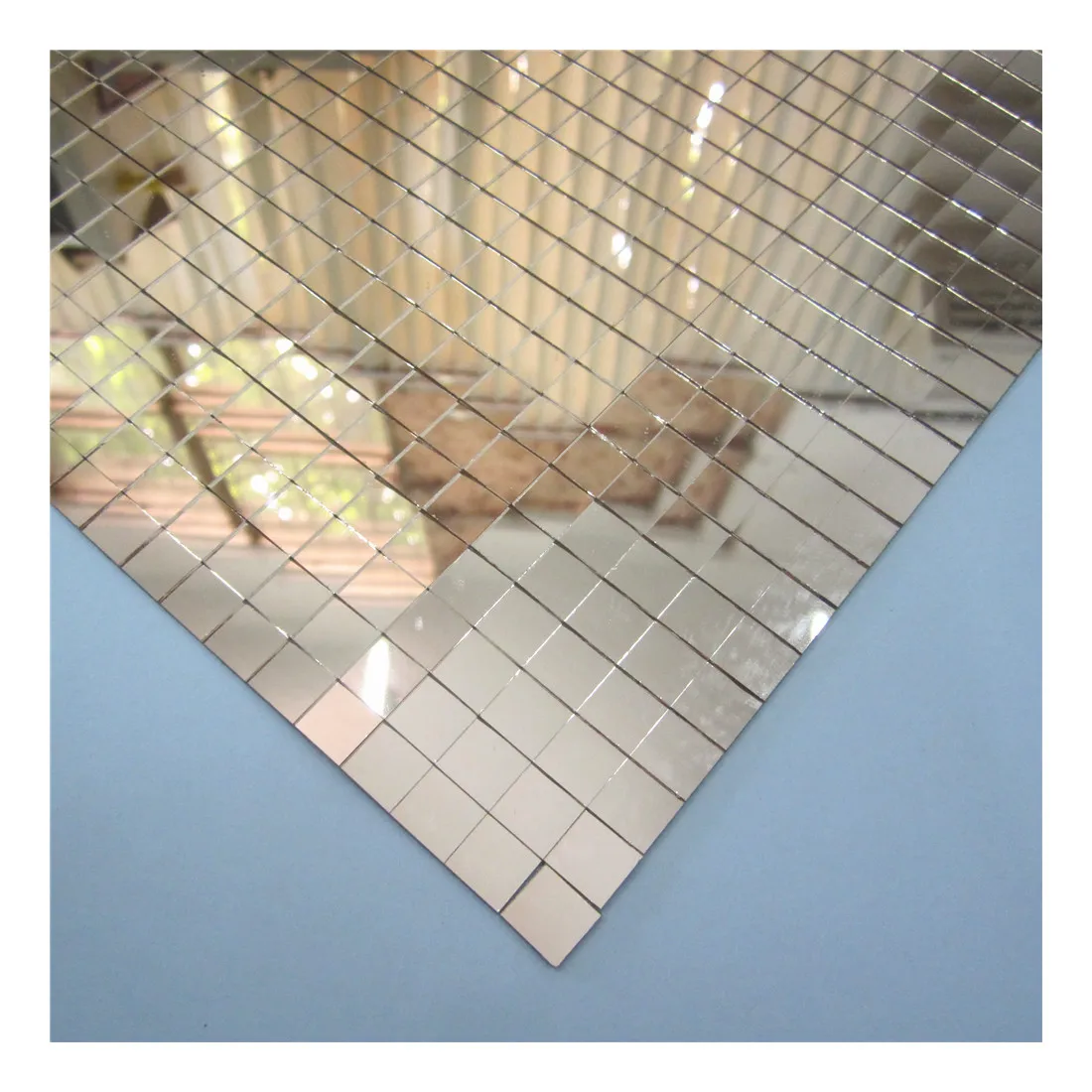 Self-Adhesive Mirrors Mosaic Tiles Mini Square Glass Decorative Craft DIY Accessory for Party Home Decor