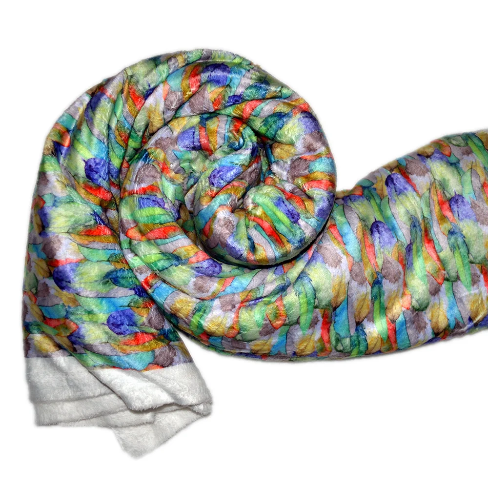 Good Quality Double Side No Moq Stretch100% Polyester Brushed Minky  Custom Print  microfiber Fabric