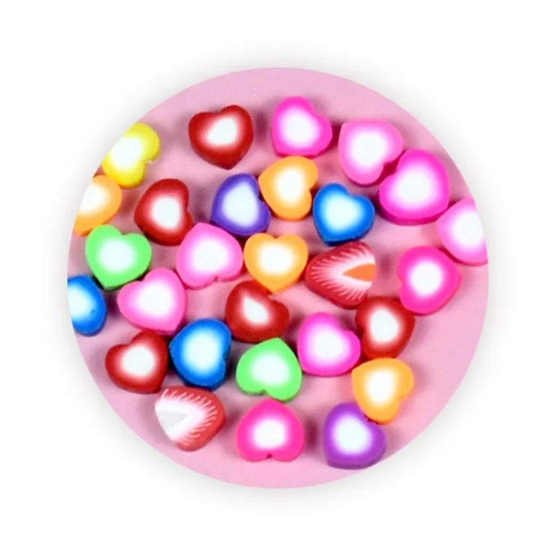 25PCS/Bag Hot Selling Educational Polymer Clay Loose Beads Fruits Animals Love Abacus Clay Chip Disk Beads For DIY Jewelry