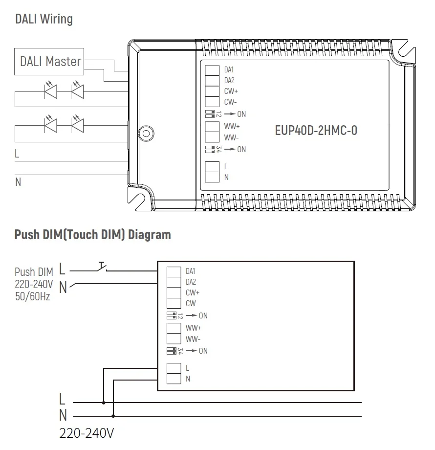 40W Dali DT8 Tunable White LED Recessed Light with Dimmable LED Driver and Light Controller for Color Temperature Control