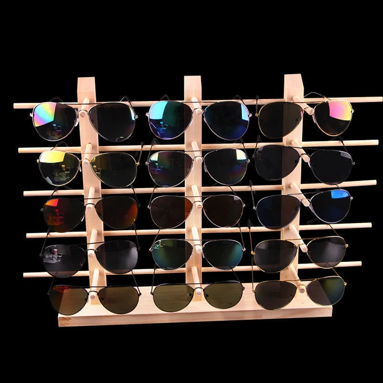 Wooden Sunglasses display rack Natural wood wholesale glasses display cases display stand for glasses