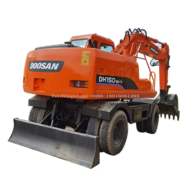 Exclusive Grade Used Doosan 150W-7 Wheel Excavator Second Hand Engineering & Construction Machinery With Powerful Engine