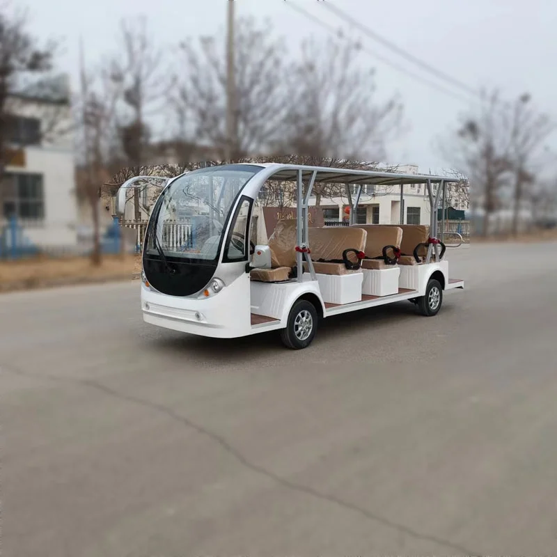 2022 new arrival 14 seaters low speed electric sightseeing bus maintenance free sightseeing car for scenic spot tourist