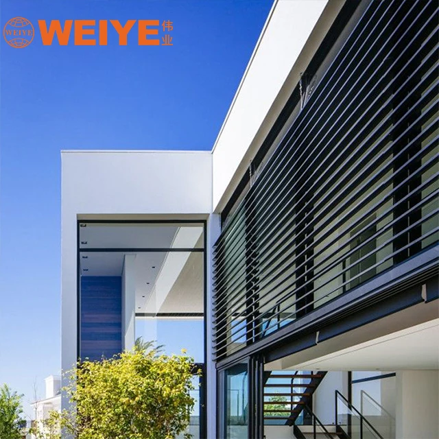Building facade aluminum outdoor shutters  blade louvers window sun louver system