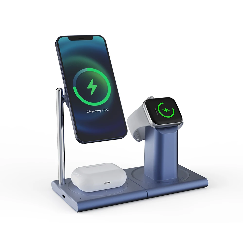 Dropshipping products 2021 amazon best seller dual charging  wireless charger holder 3 in 1  wireless magnetic charger