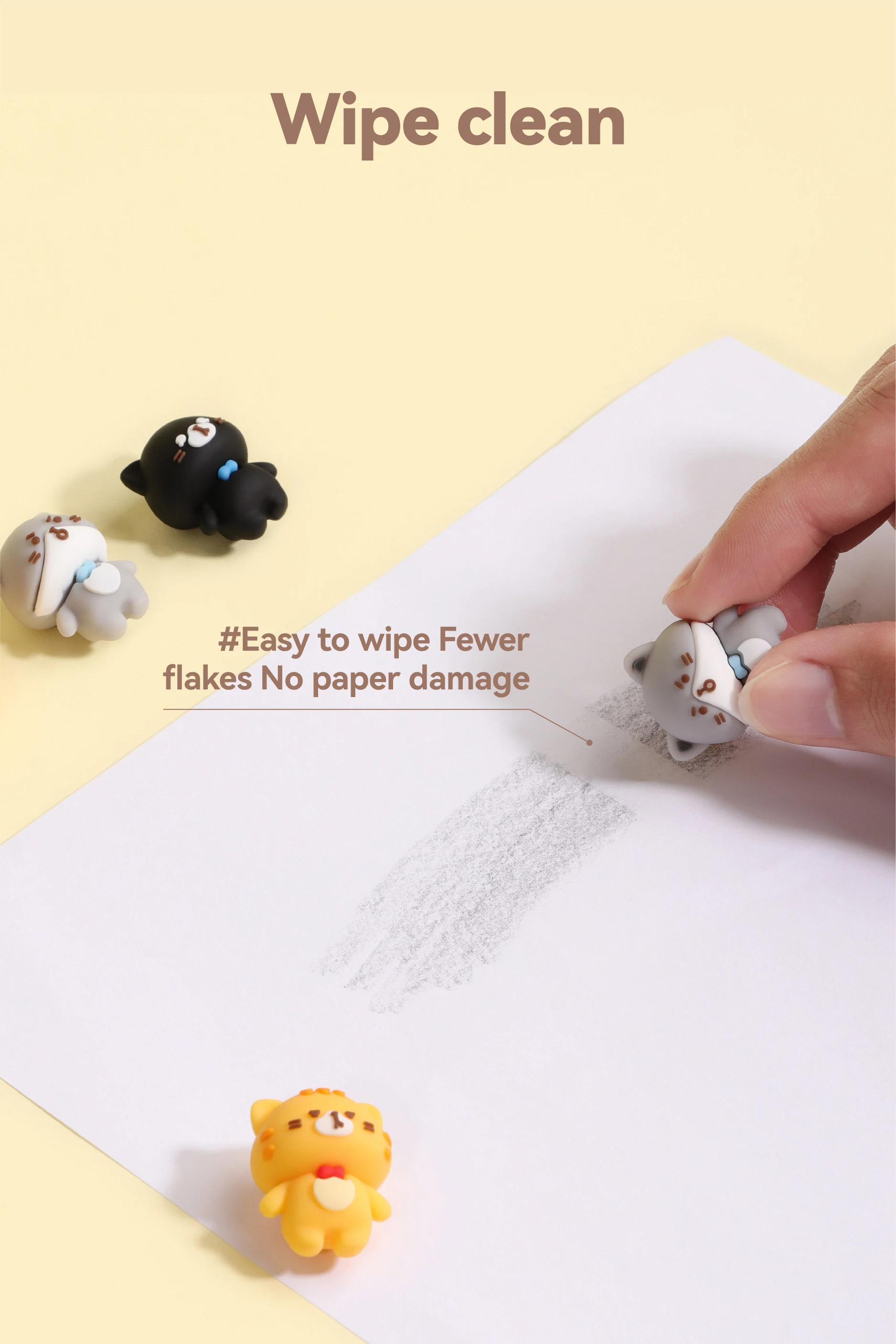 Custom Stationery supplies clean soft2B eraser for children kids pencil  cute kawaii eraser for students