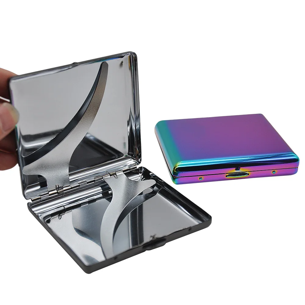 XYH010 Metal Light Colorful Cigarette Holder 20pcs Packing Portable Cigarette Case