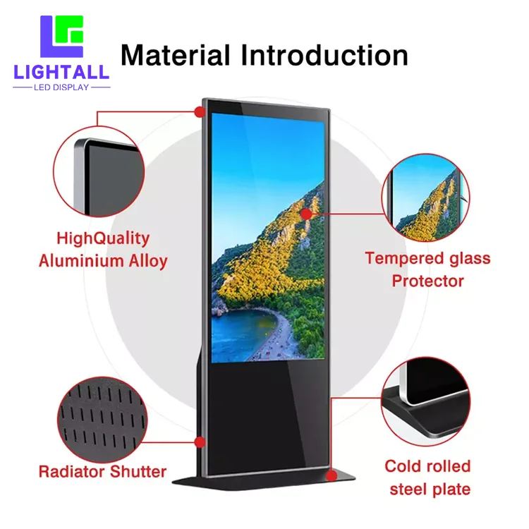 Advertising Player Display 55 Inch Indoor Electronic Sign Board Floor Standing Kiosk LCD Display Screen