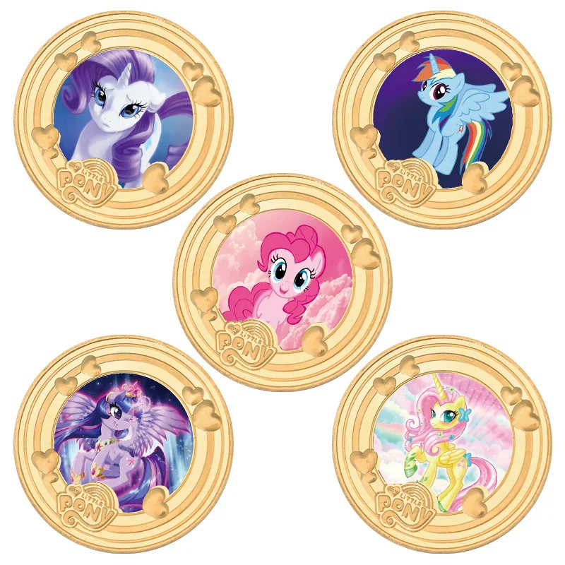 Wholesale 5 Designs Animal pony Cartoon Cute 24k Gold Coin for Sale