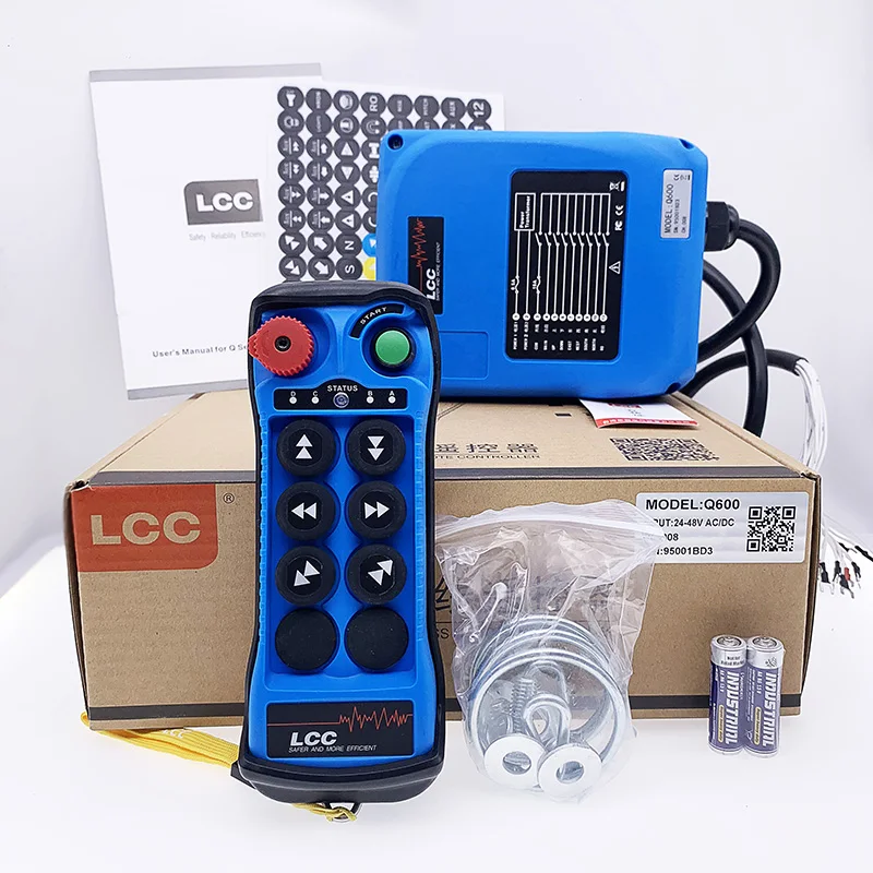 LCC Q600 Blue overhead crane industrial remote control for track cranes