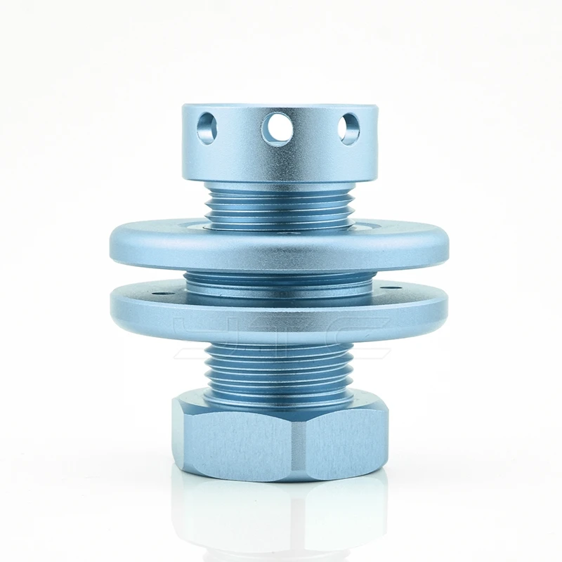 Custom CNC Machining Aluminum Anodized Hexagon Male Threads Pipe Plug