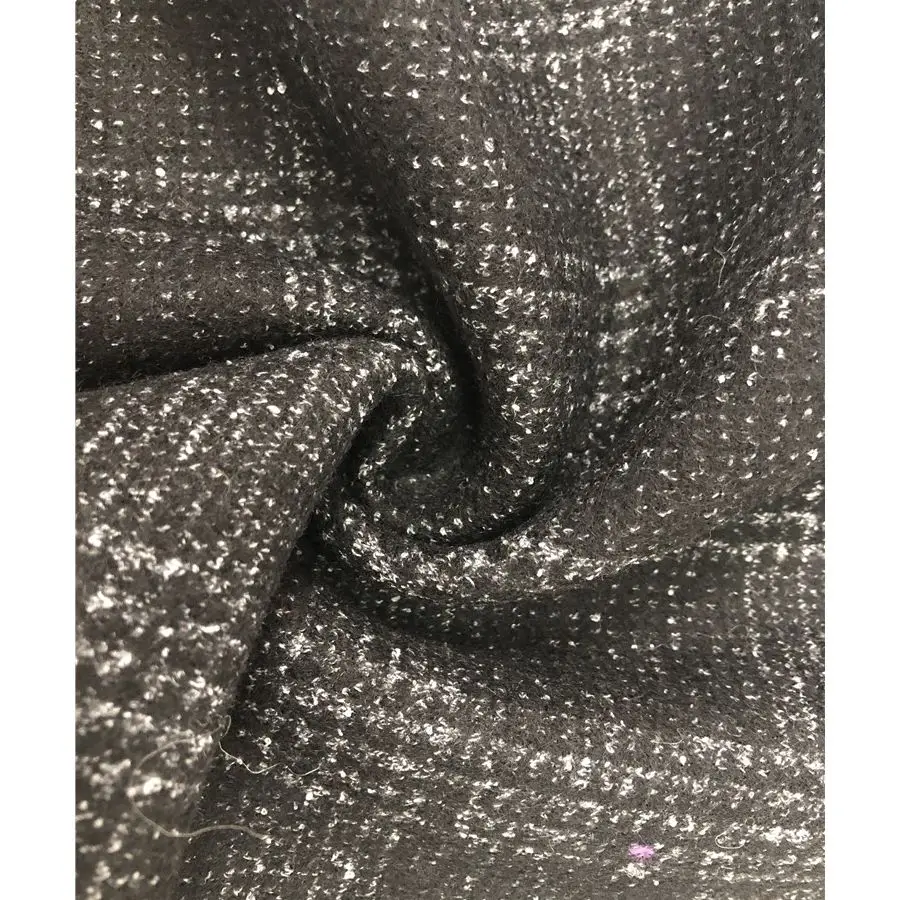 Wool fabric manufacturer plaid pattern wool polyester blend tweed heavy wool winter fabric 2021
