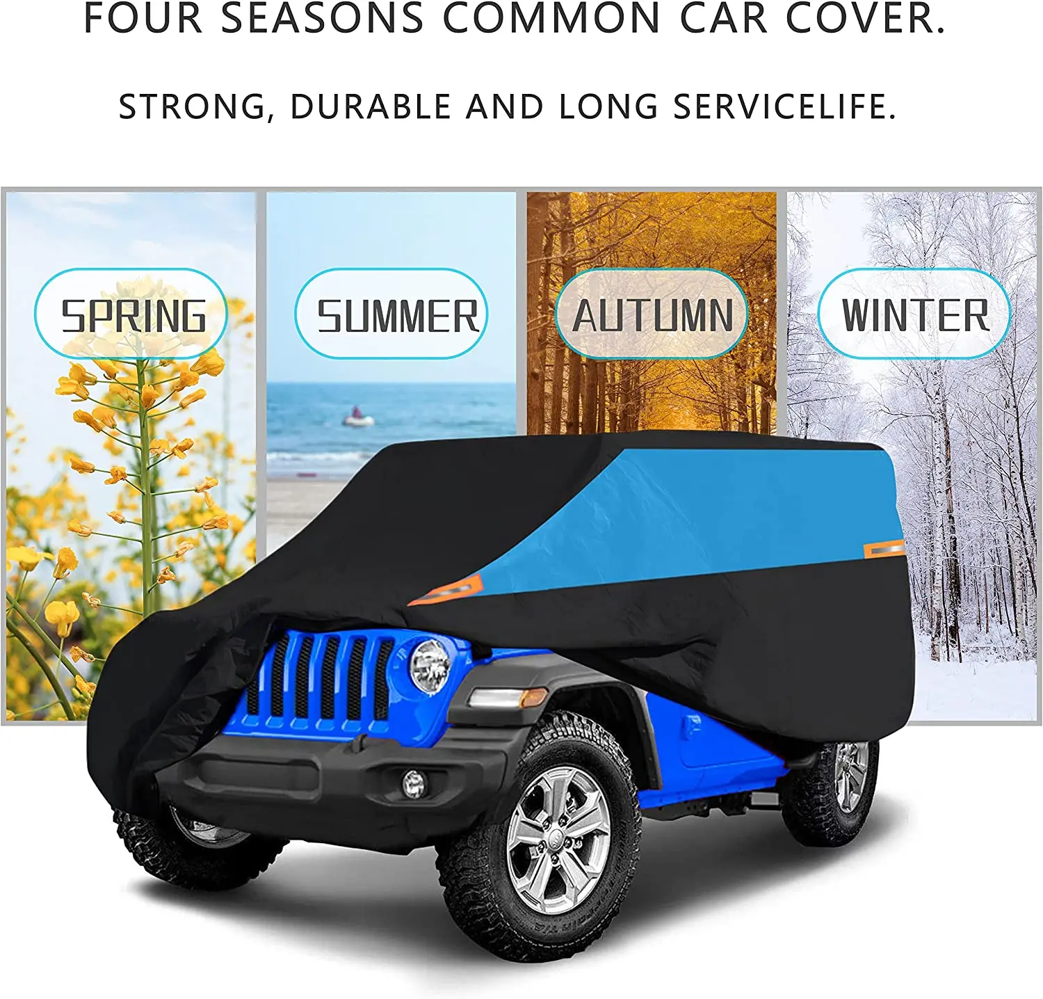 All weather snowproof and wind-proof outdoor full body cover suitable for car waterproof car cover