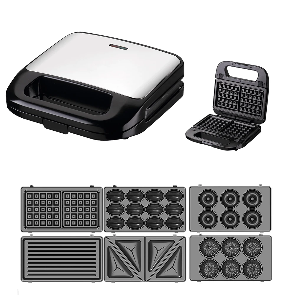 Factory Price 2 Slices Snack Mini waffle maker Electric Sandwich Panini Maker Non Stick Detachable Grill