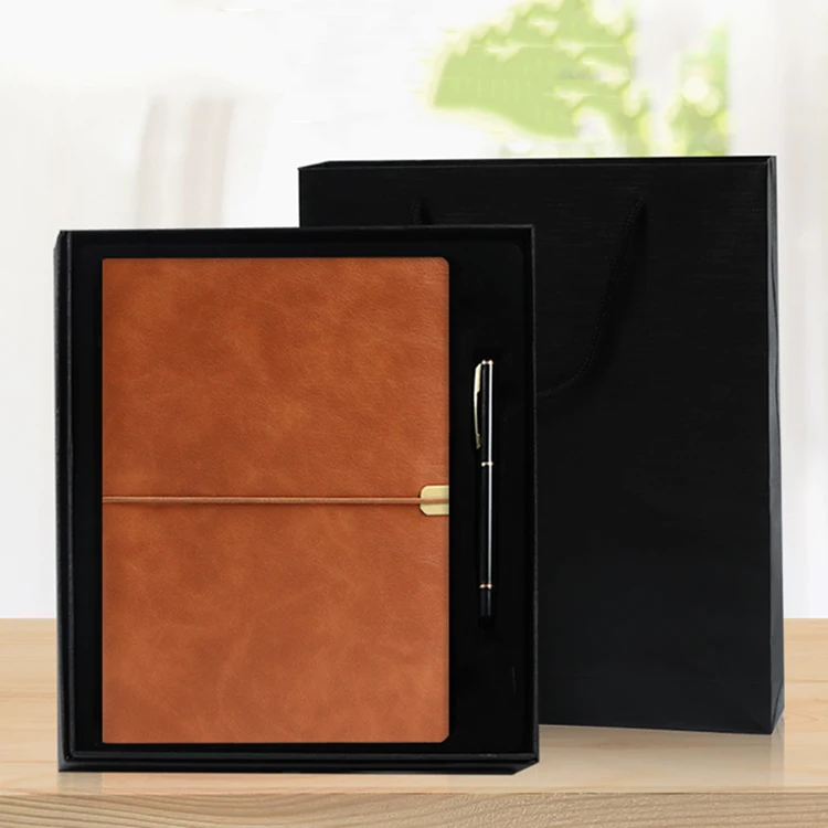 LABON B5 Leather Cover Custom Logo Creative Business Elastic Rope Loose-leaf Paper Notebook