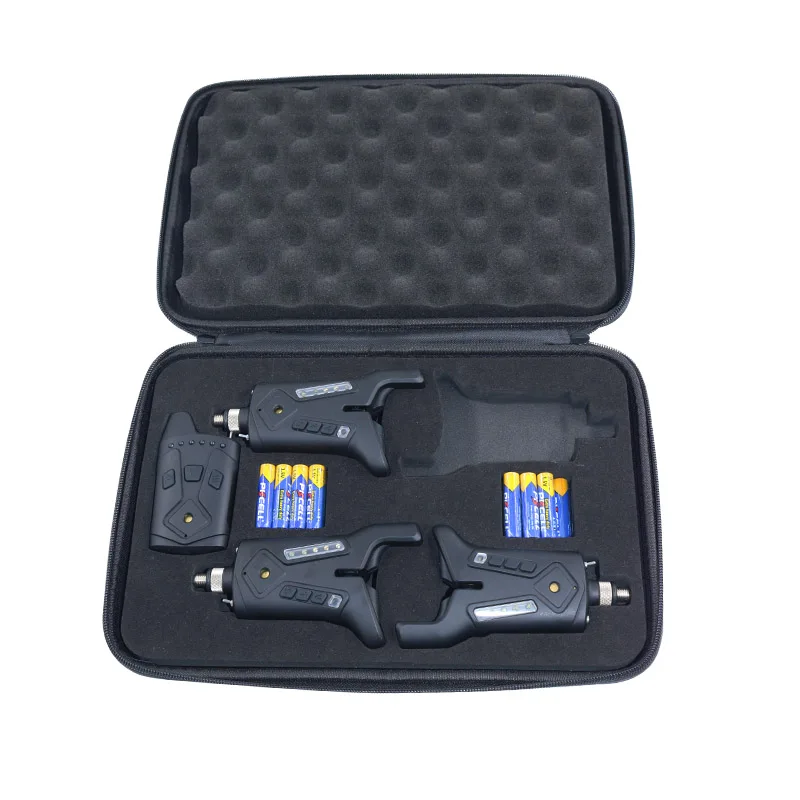 JZH-RF2198FD 3+1 Waterproof ABS Carp Fishing Bite Alarm Black for Feeder