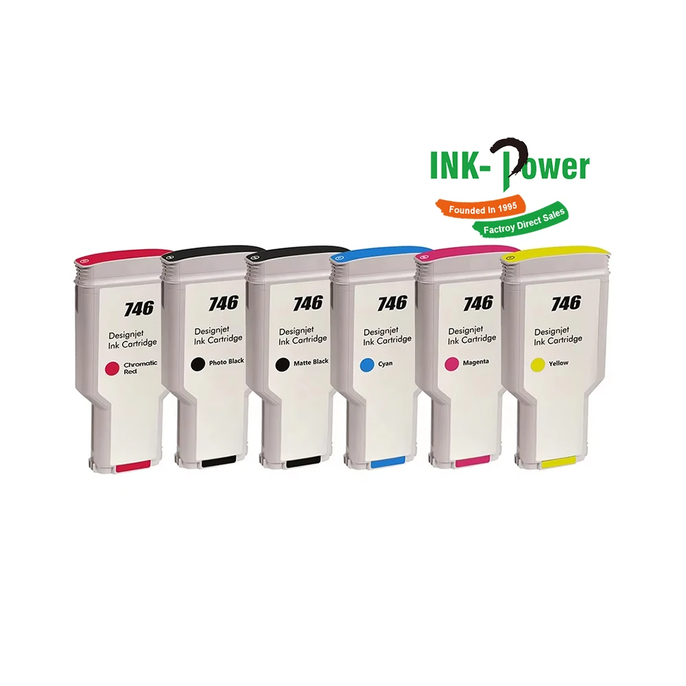 INK-POWER 746 Premium Compatible Tinteiro Color Inkjet Tinta Cartucho Ink Cartridge for HP HP746 DesignJet Z9 Z6 Printer