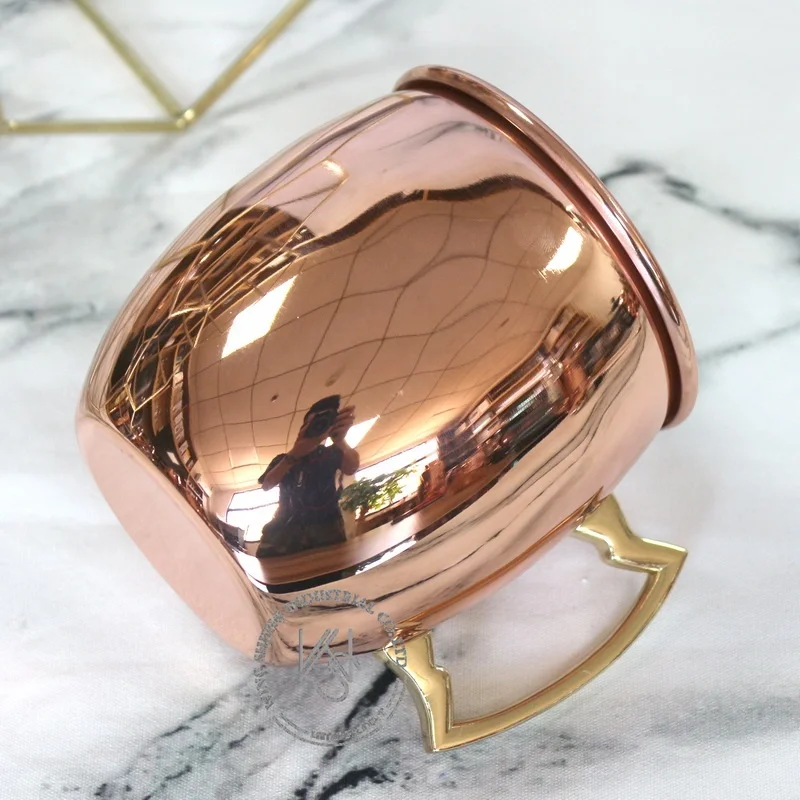 550ML Smooth Surface Hot Stainless Steel Copper Moscow Mule Mug Copper Mule Mug