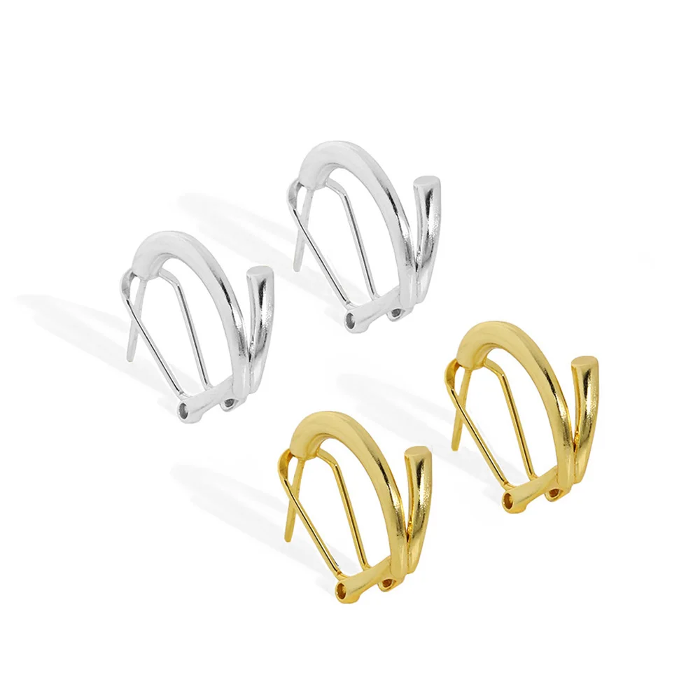 Original personality Irregular Wire In 925 Sterling Silver Clip Stud Earrings