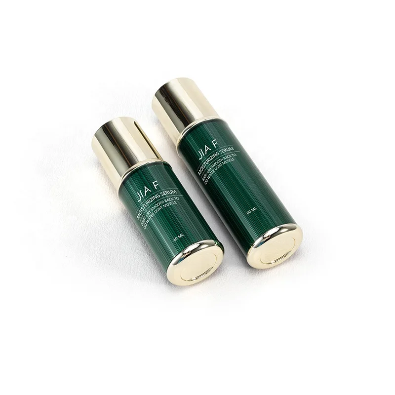 luxury custom skin care green cosmetic container set packaging bottle empty skincare acrylic containers