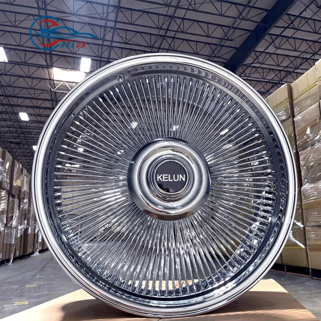 Customized Kelun Brand 28 Inches All Chrome Spoke Wire Wheel Floating Center Style