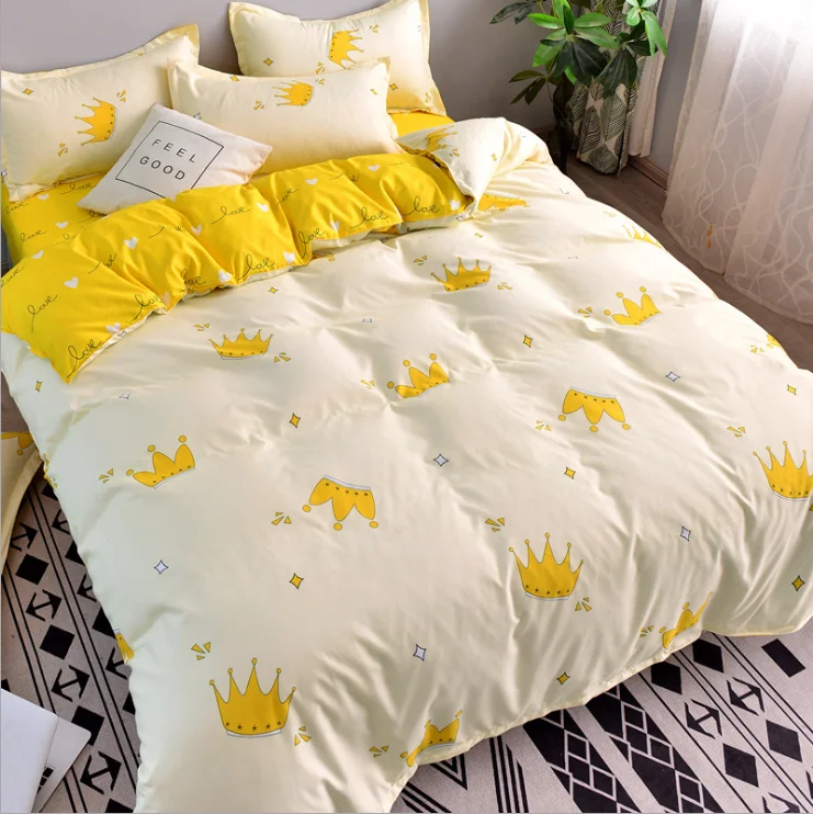 Good quality elegant small MOQ hotel use luxury design bedding set from china