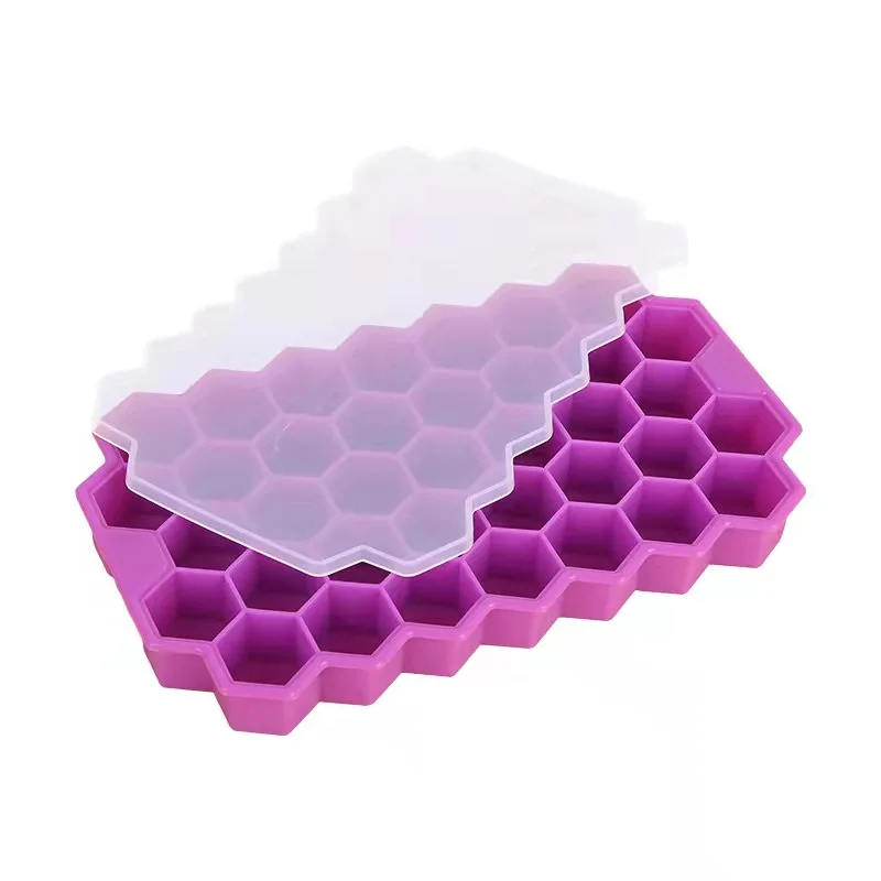 Factory Direct Sales Food Grade Silicone Not Easy To Fade Silicone Ice Tray With Lid And Ice Box