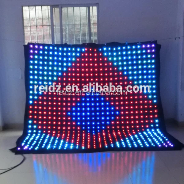 Новый 2024 тканевый дисплей использует светодиоды DMX512 RGB СВЕТОДИОДНЫЕ занавески для клуба KTV Горячая домашняя концертная сценическая ткань светодиодная занавеска