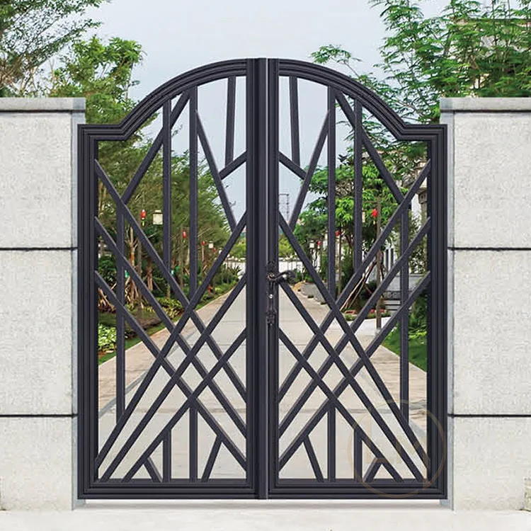 2021 Latest Style Aluminum Gates Courtyard Door High Quality Wrought Iron Gate Design Garden Fence Gate