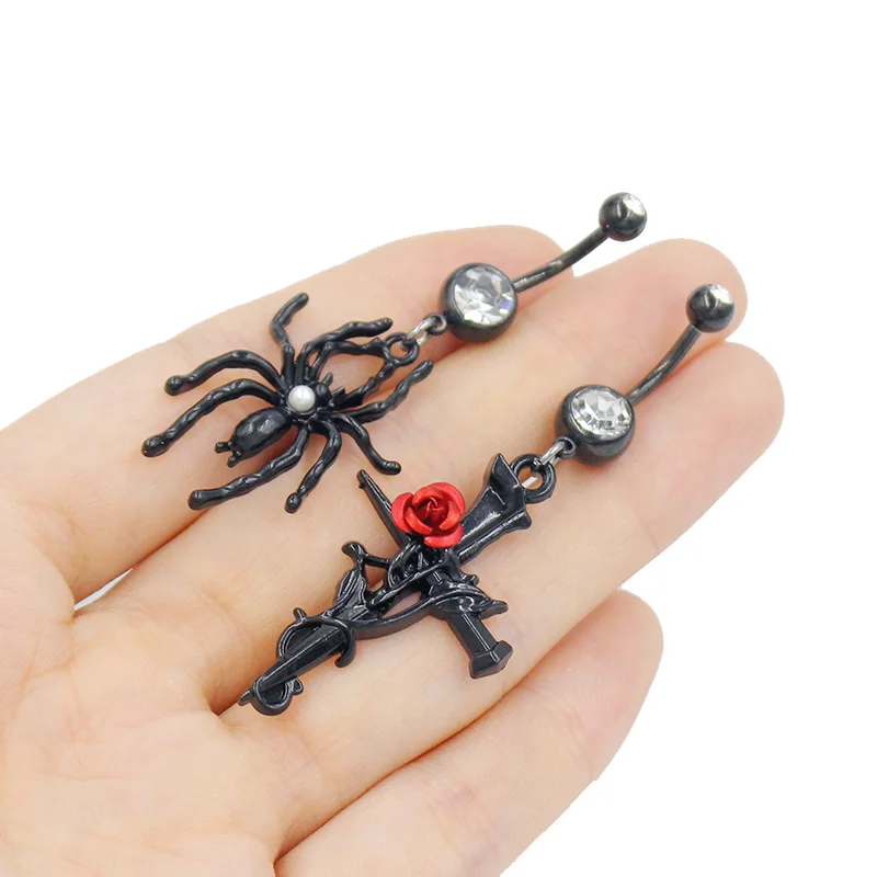 Gaby  sexy punk surgical steel belly piercing halloween belly button ring custom jewelry wholesale body piercing jewelry