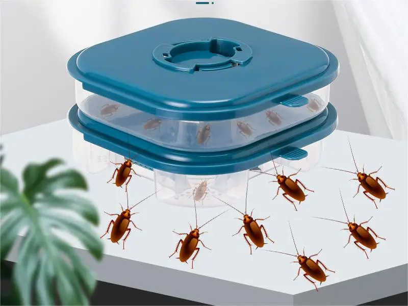 Strong Double Layer Cockroach Catcher Box Efficient Pest Control Trap Cockroach Elimination Kitchen Bathroom Animal Design US