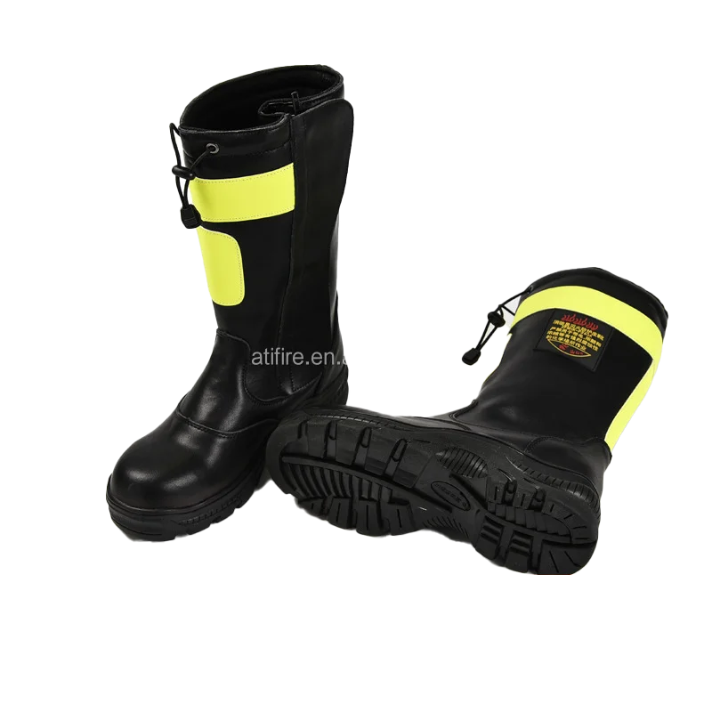 Кожаные ботинки для пожаротушения со стальным носком огнестойкие устойчивые к проколам пожарная обувь EN 15090 OEM