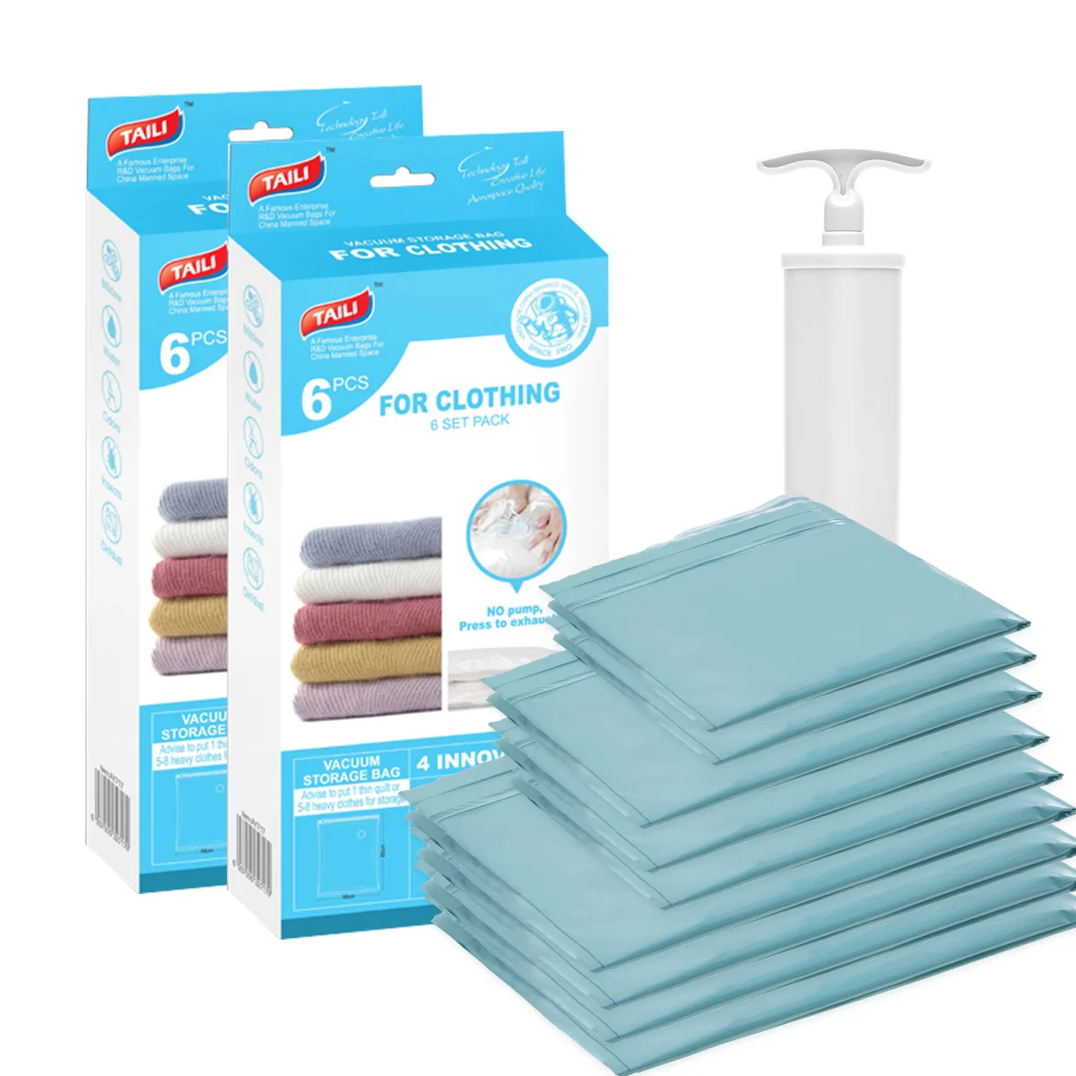 Домашний матрас, водонепроницаемые, компактные, вакуумные мешки для хранения одежды, насосные мешки, вакуумные мешки для хранения одежды с насосом