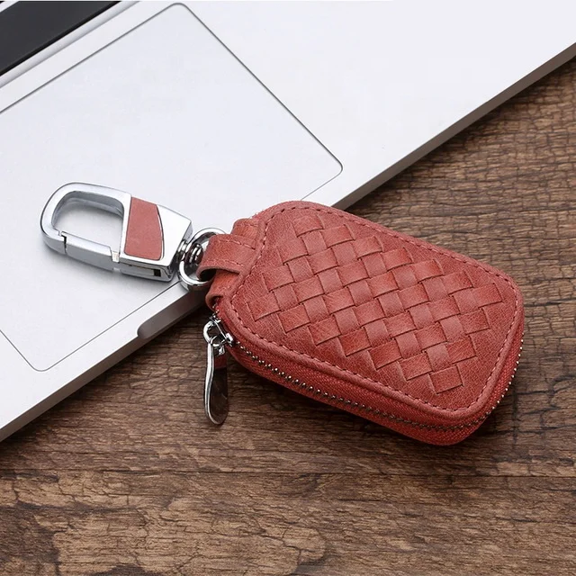 Custom Logo Gift leather car key cover Holder Wallet Key Case for car