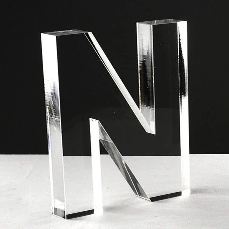 Clear Acrylic Alphabet Medal Bespoke 26 Various Cutting Letters Plexiglass Decorative Letter trophy award for Souvenir Gifts