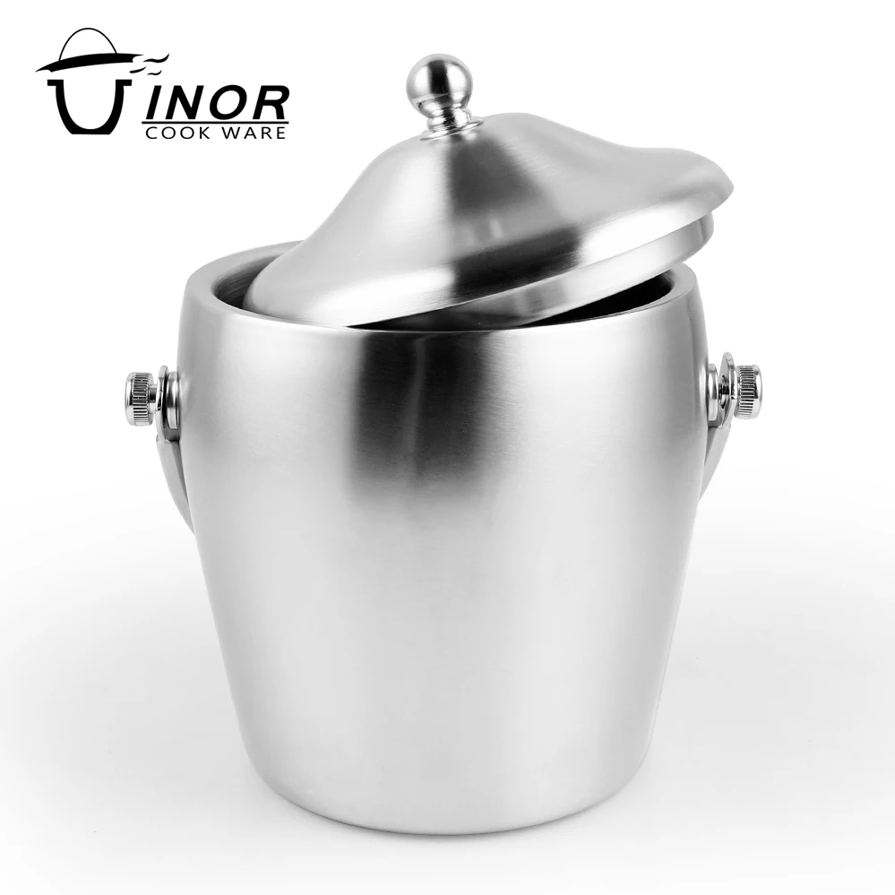 small silver round standing barrel cola ice bucket from china