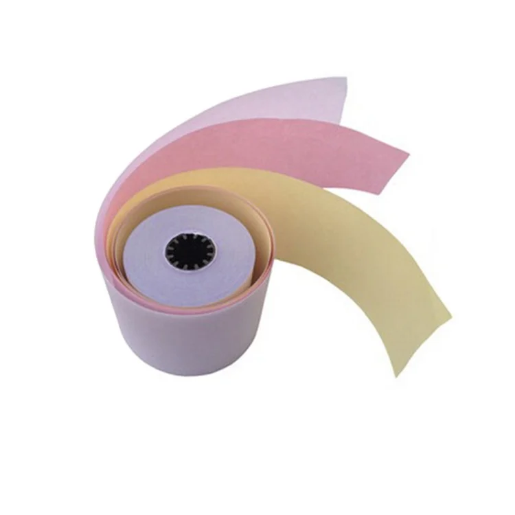 Карбоновая бумага NCR для чеков в рулонах с белым/желтым/розовым