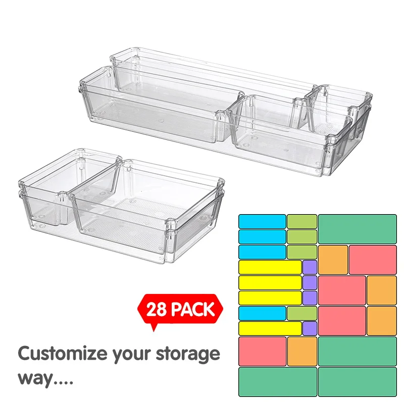 Оптовая цена, пластиковые контейнеры для хранения, прозрачный пластиковый ящик для ящиков, настольный органайзер с ящиками