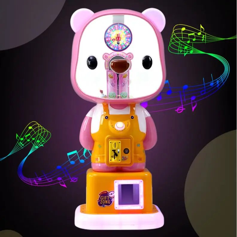 ABS material cute bear candy vending machine commercial game gifts machine children cheap coin operated vending machine