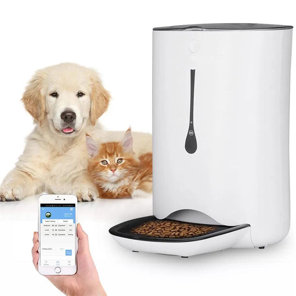 2022 Hot Sale Smart Wifi Automatic Pet Food Feeder Electric Cat Dog Feeding Dispenser 6L Timing Infrared Sensor