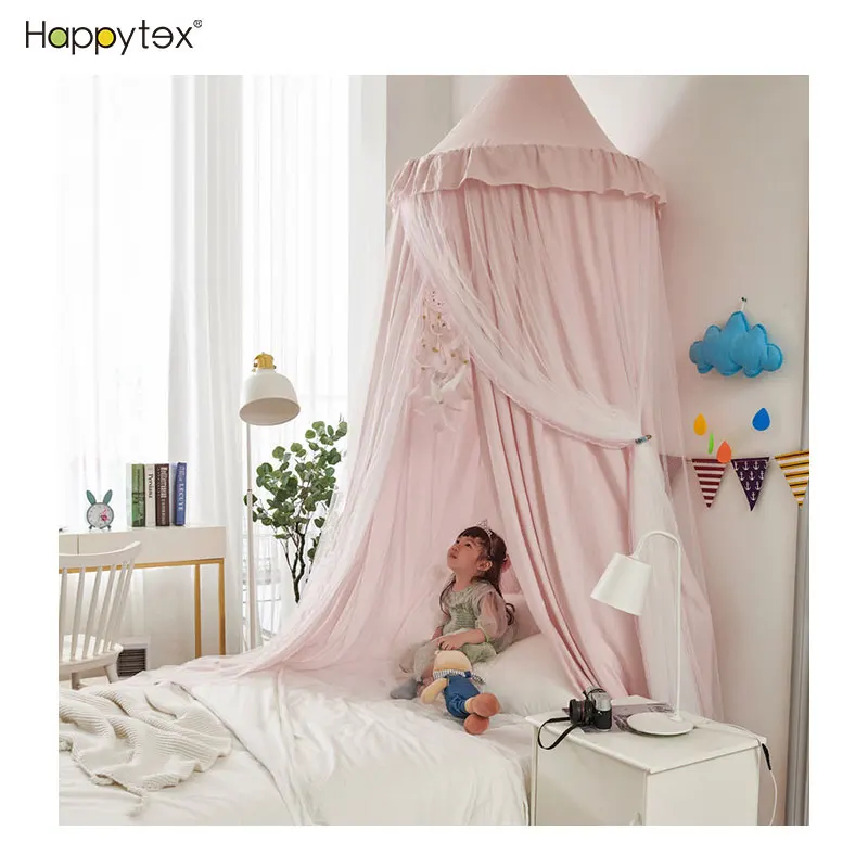 2023 New Fashion Adult Double Layer Round Dome Easy Assembly Mosquito Net Bed Canopy Crown Extra Large For Baby Children