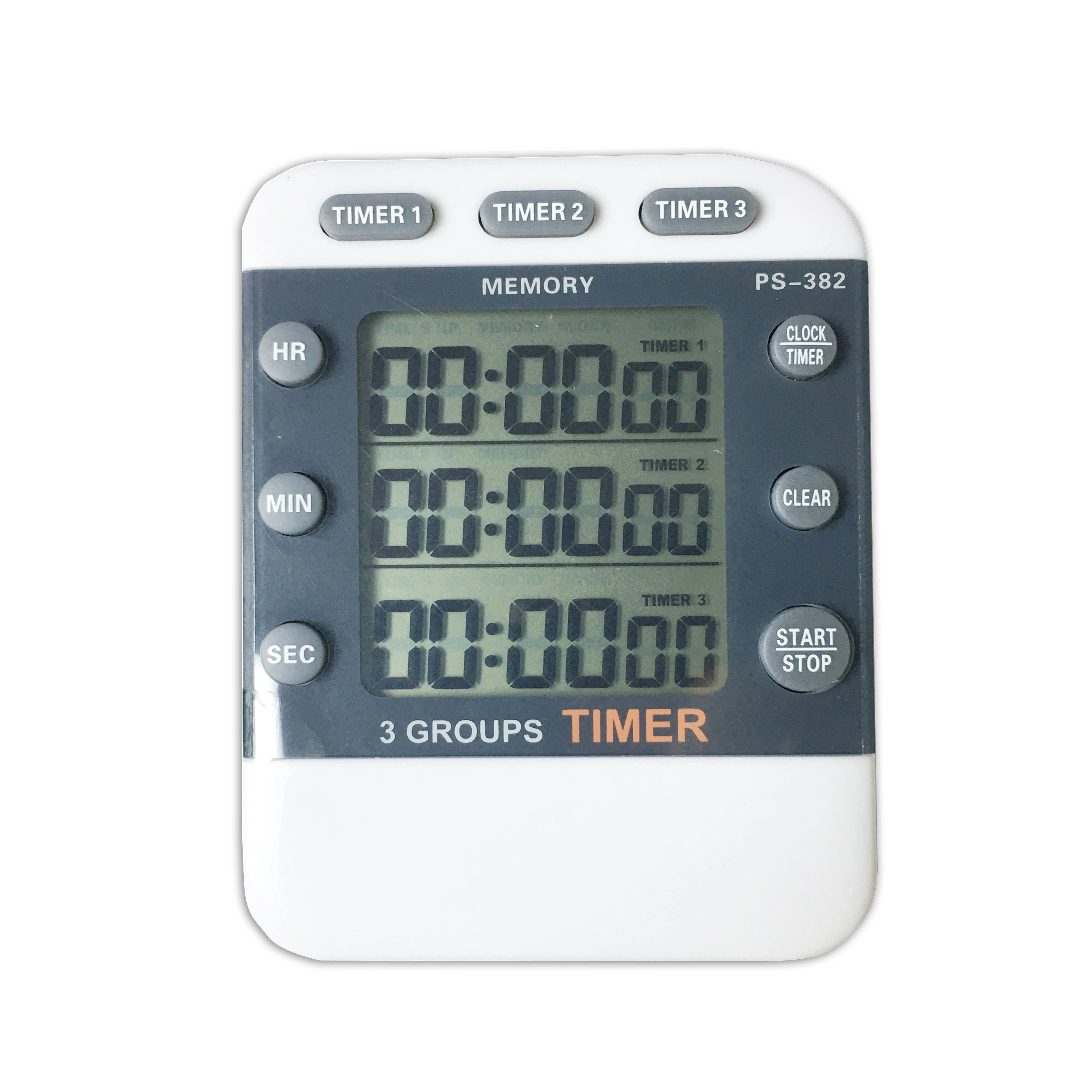 Portable Teaching ABS Plastic Surface Mini Digital LED Screen 3 Channel Alarm Remind Manual Electronic Countdown Timer Stopwatch