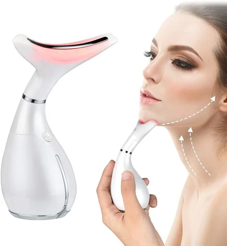LED Photon Therapy Sonic Vibration Anti-Wrinkle Neck Massager for Skin Tightening Reduce Double Chin Slim  Neck Lifting Massager