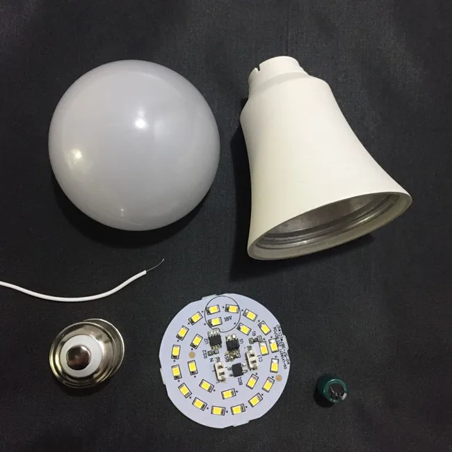 raw material E27 B22 plastic aluminum housing led light bulb 3w to 20w lamp for indoor light with CE